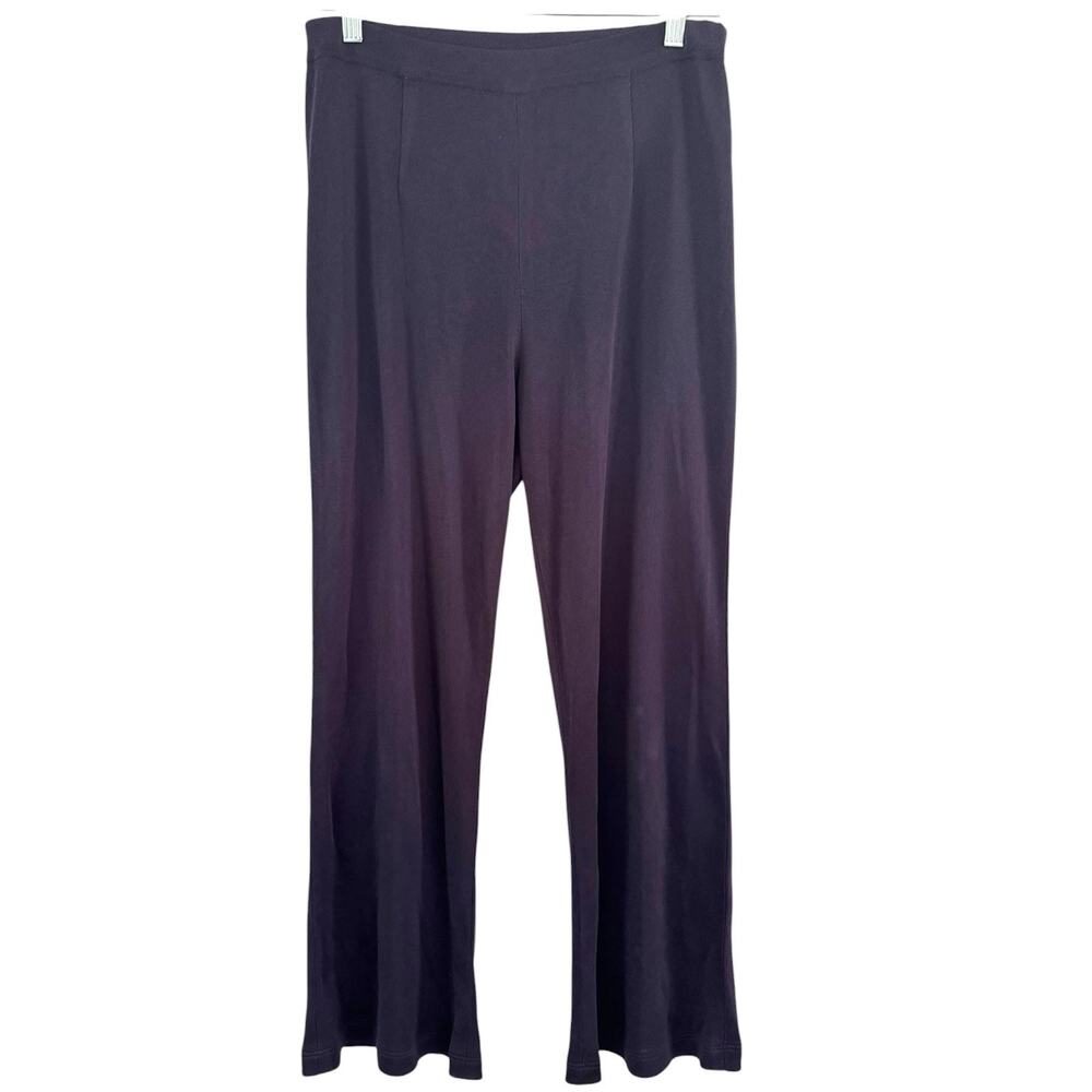 Exclusively Misook Navy Blue Knit Pull On Flare Leg Pants Women’s Small